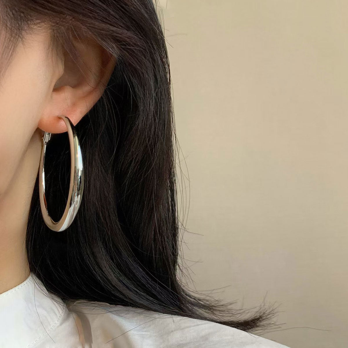Wholesale Minimalist geometric metal hoop earrings